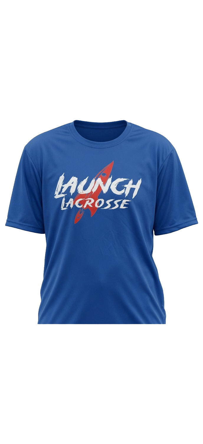 Launch Lacrosse Blue Scratchy Dri Fit Shirt