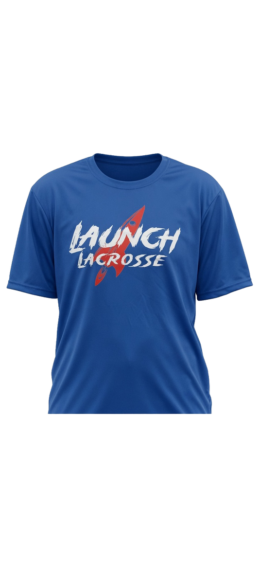 Launch Lacrosse Blue Scratchy Dri Fit Shirt